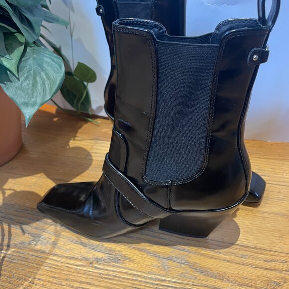 Sam Edelman Suzette Buckle Western Booties Black Size 7 - Picture 5 of 10